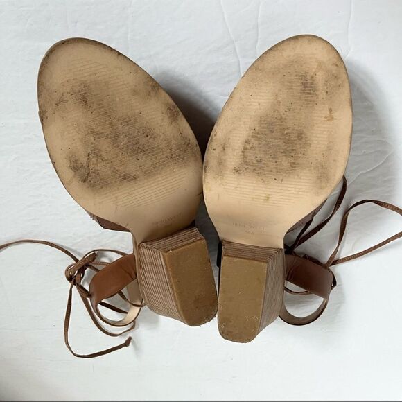 Nine West Women’s Yanka Lace Ankle Strap Sandals, Dark Natural Size 9 - Picture 11 of 14